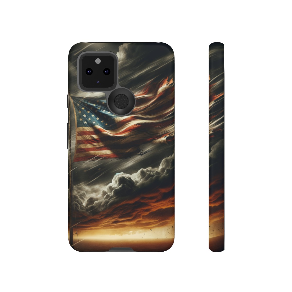 Weathered USA Flag Against Stormy Sky Design Phone Case- Phone Case - Image 72