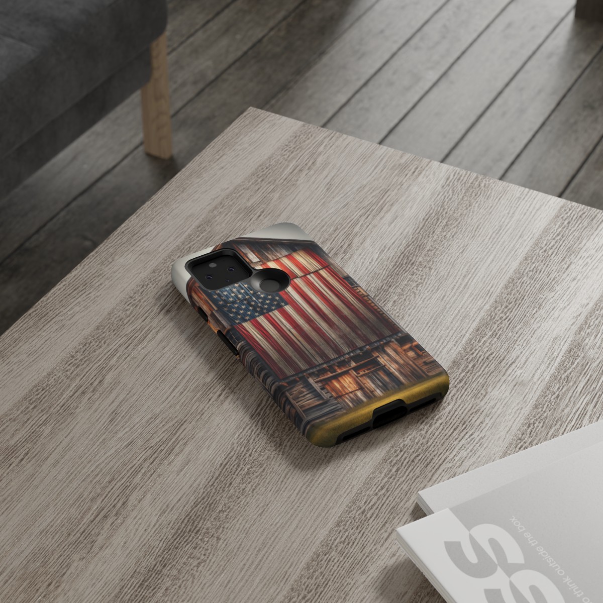 Vintage USA Flag on Weathered Barn Wood Phone Case- Phone Case - Image 73
