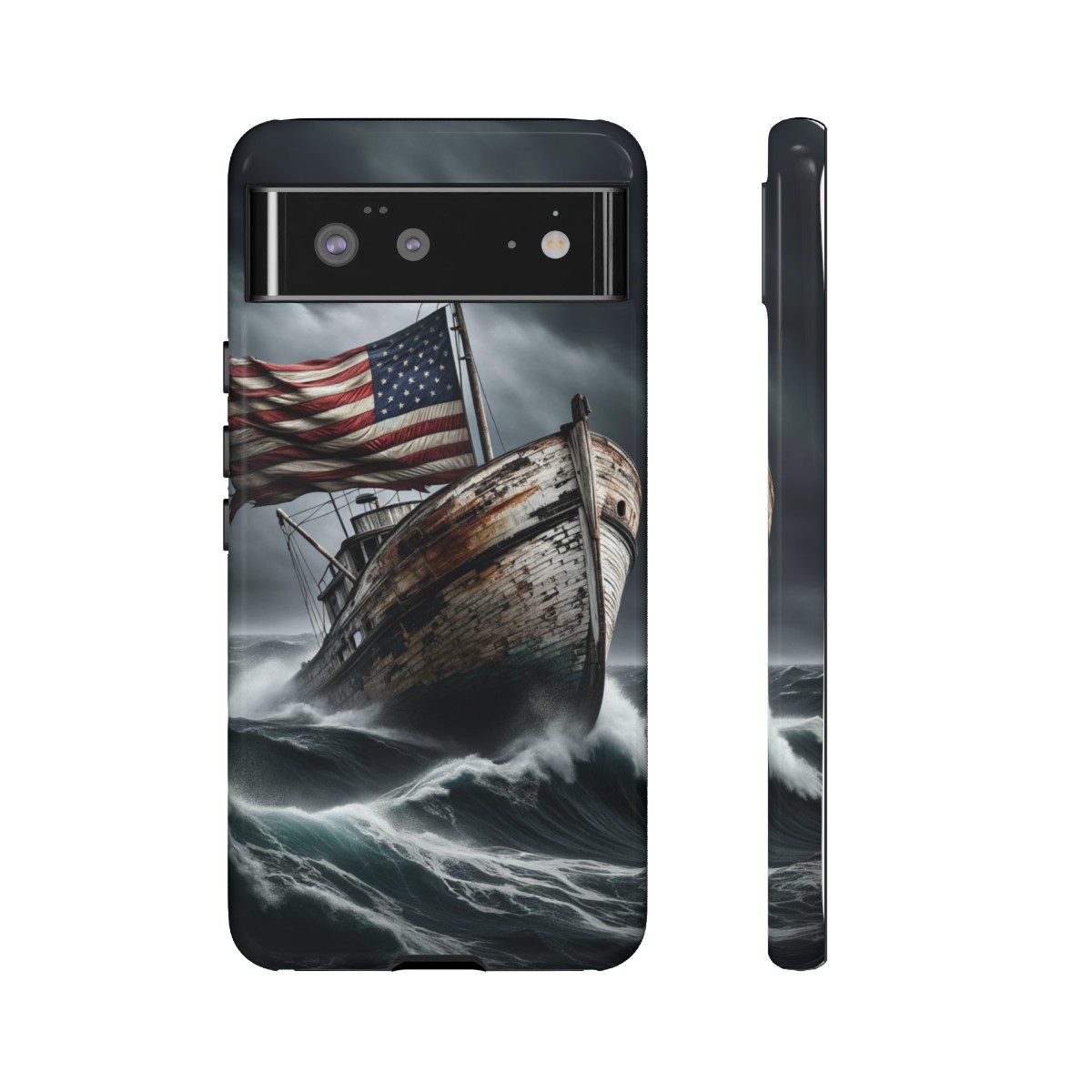 Vintage USA Flag on Rustic Boat Phone Case β Weathered Coastal Design- Phone Case - Image 74