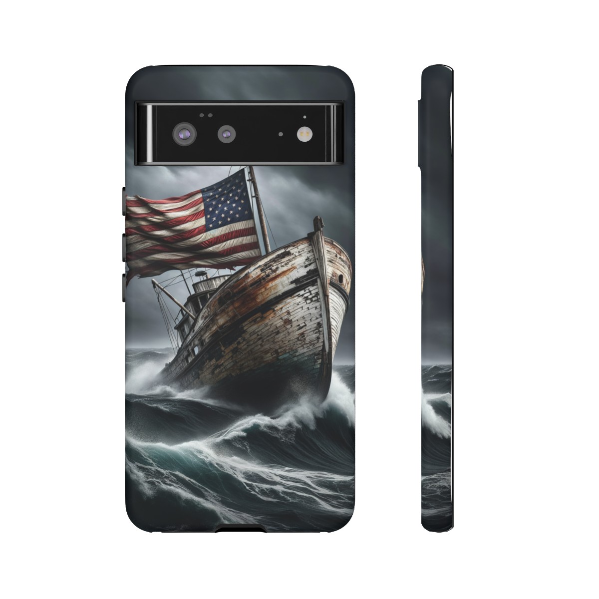 Vintage USA Flag on Rustic Boat Phone Case β Weathered Coastal Design- Phone Case - Image 76