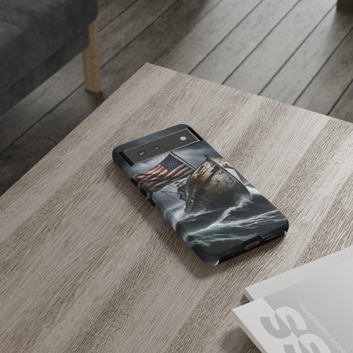 Vintage USA Flag on Rustic Boat Phone Case β Weathered Coastal Design- Phone Case - Image 77