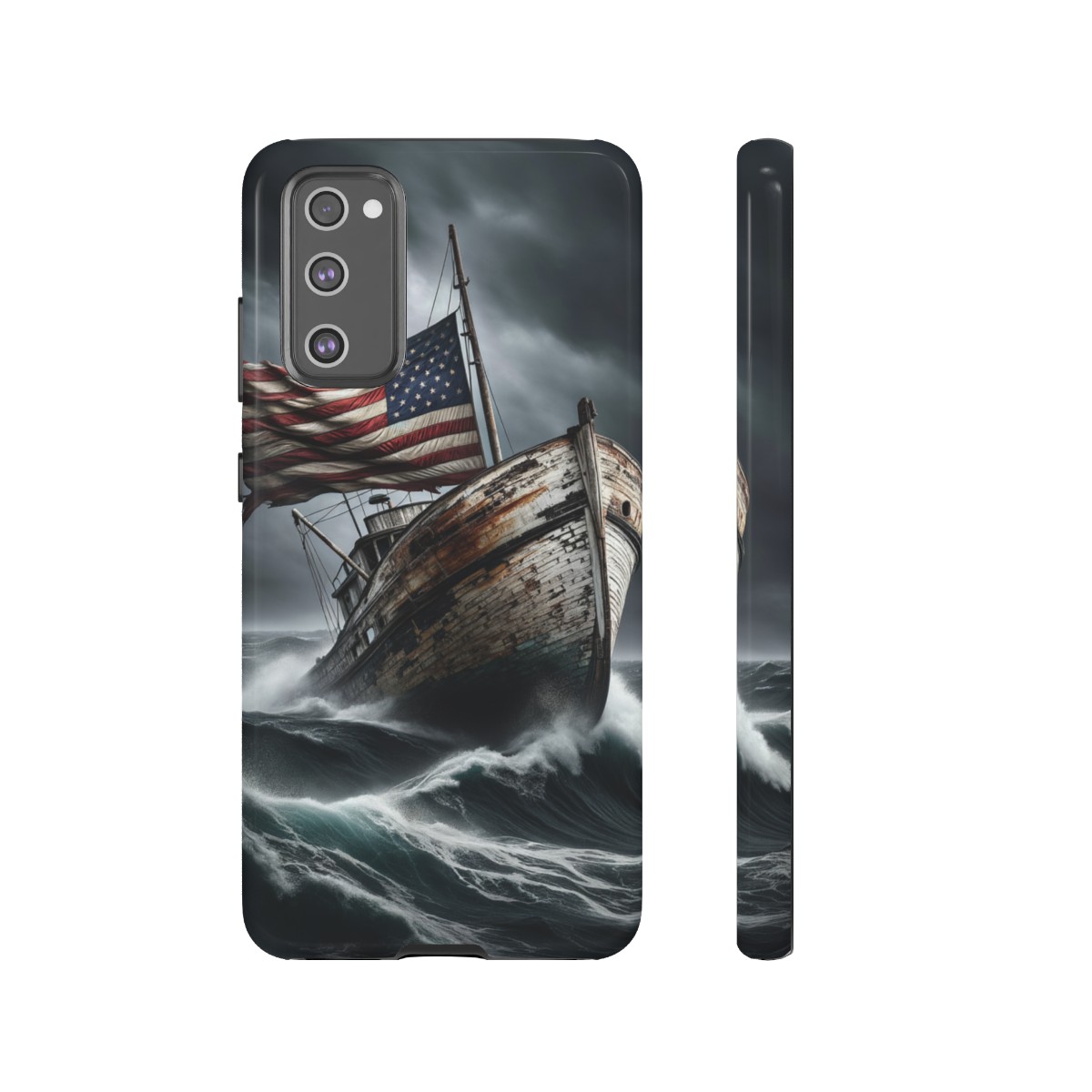 Vintage USA Flag on Rustic Boat Phone Case β Weathered Coastal Design- Phone Case - Image 78