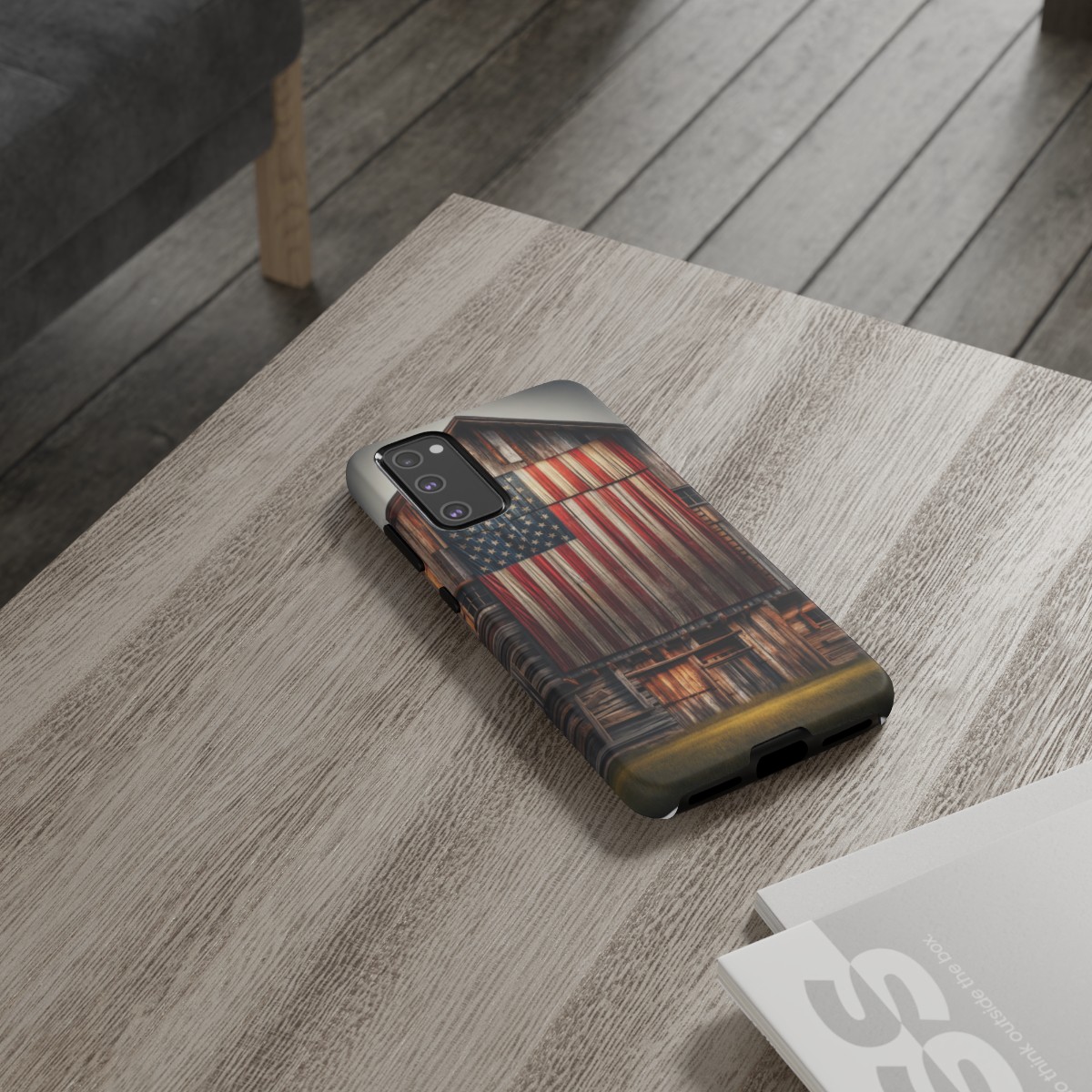 Vintage USA Flag on Weathered Barn Wood Phone Case- Phone Case - Image 81