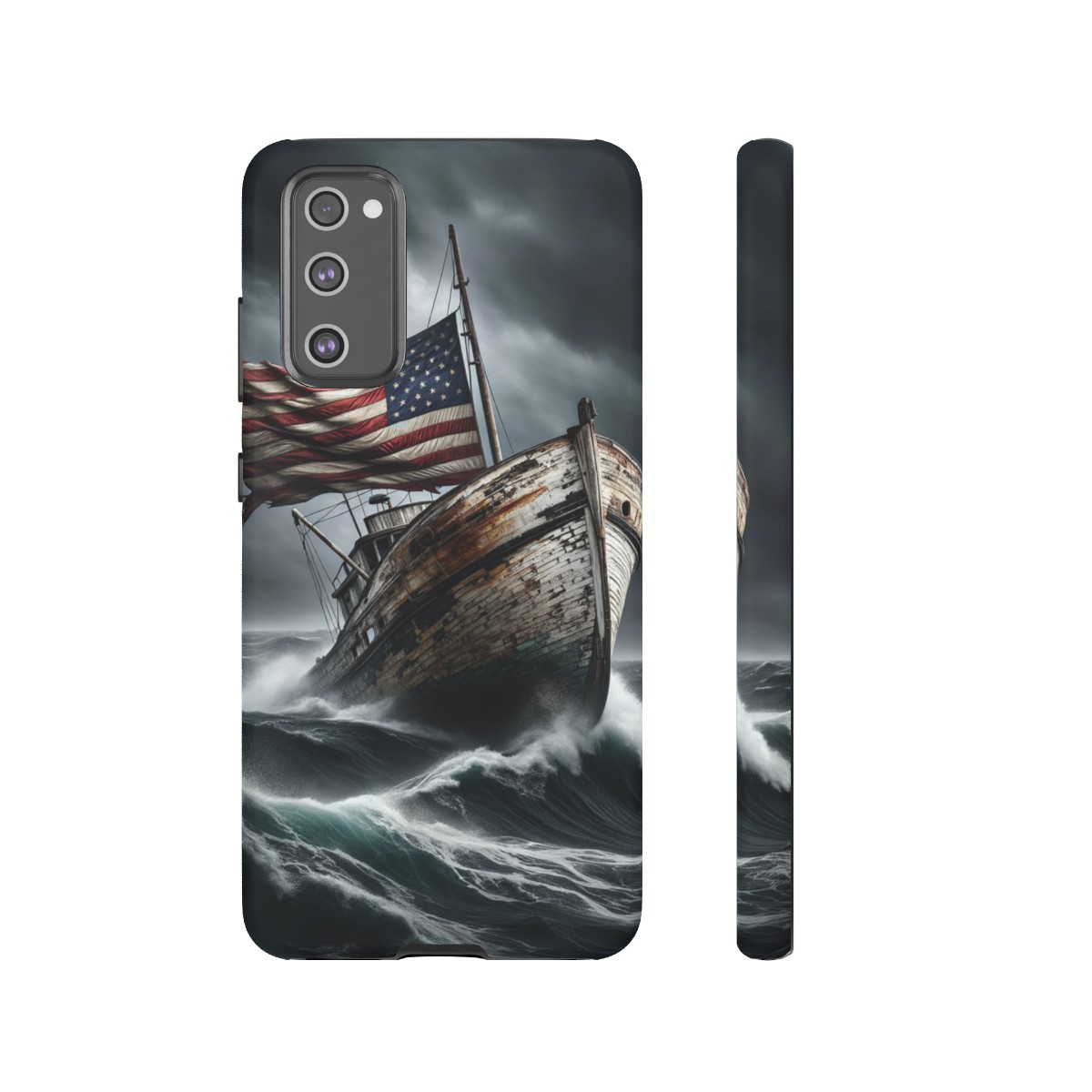 Vintage USA Flag on Rustic Boat Phone Case β Weathered Coastal Design- Phone Case - Image 80
