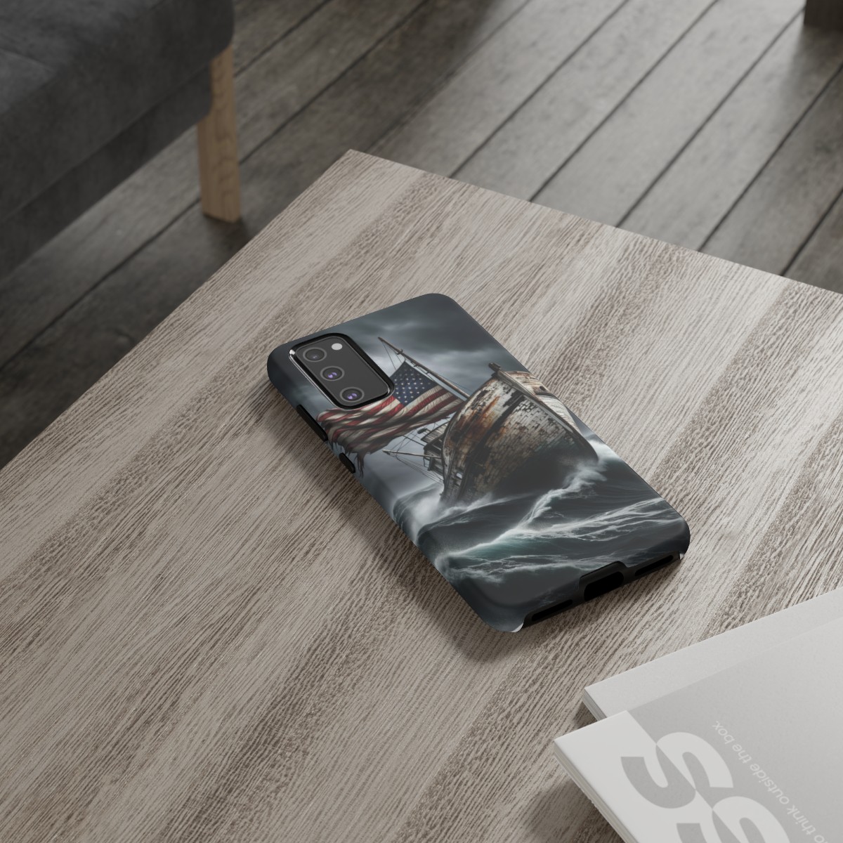 Vintage USA Flag on Rustic Boat Phone Case β Weathered Coastal Design- Phone Case - Image 81