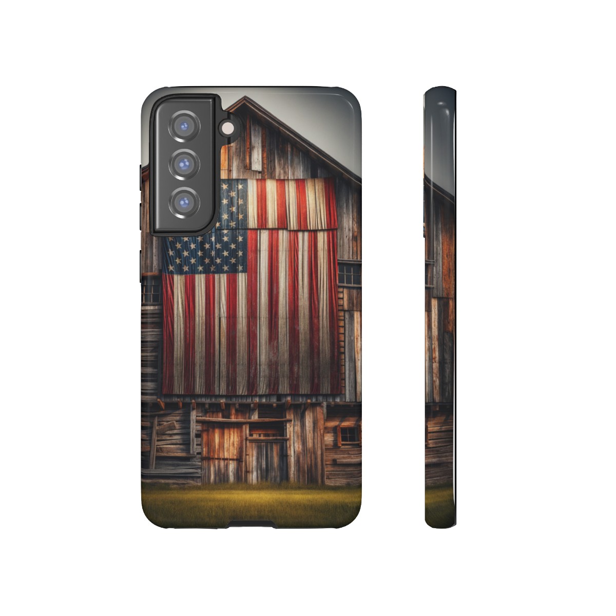 Vintage USA Flag on Weathered Barn Wood Phone Case- Phone Case - Image 82