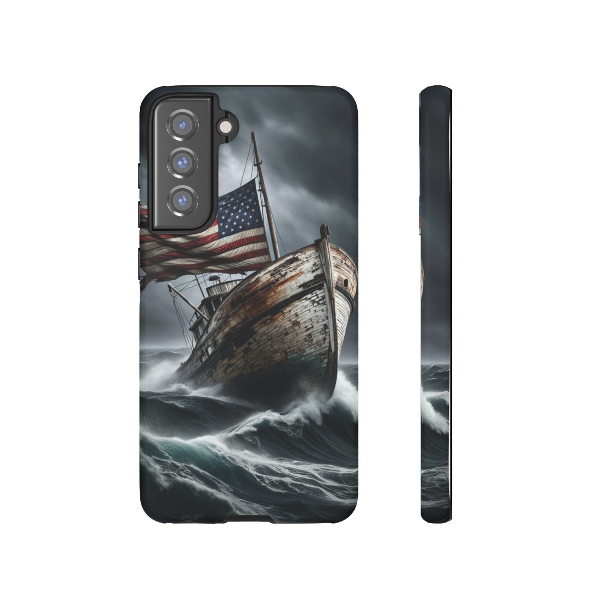 Vintage USA Flag on Rustic Boat Phone Case β Weathered Coastal Design- Phone Case - Image 84