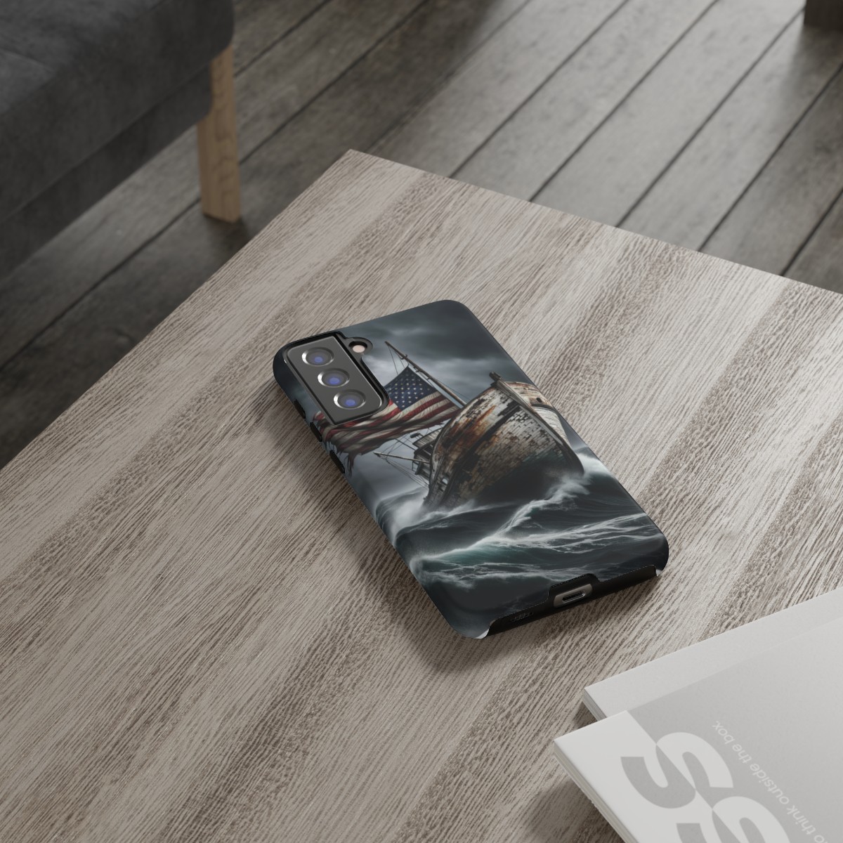 Vintage USA Flag on Rustic Boat Phone Case β Weathered Coastal Design- Phone Case - Image 85