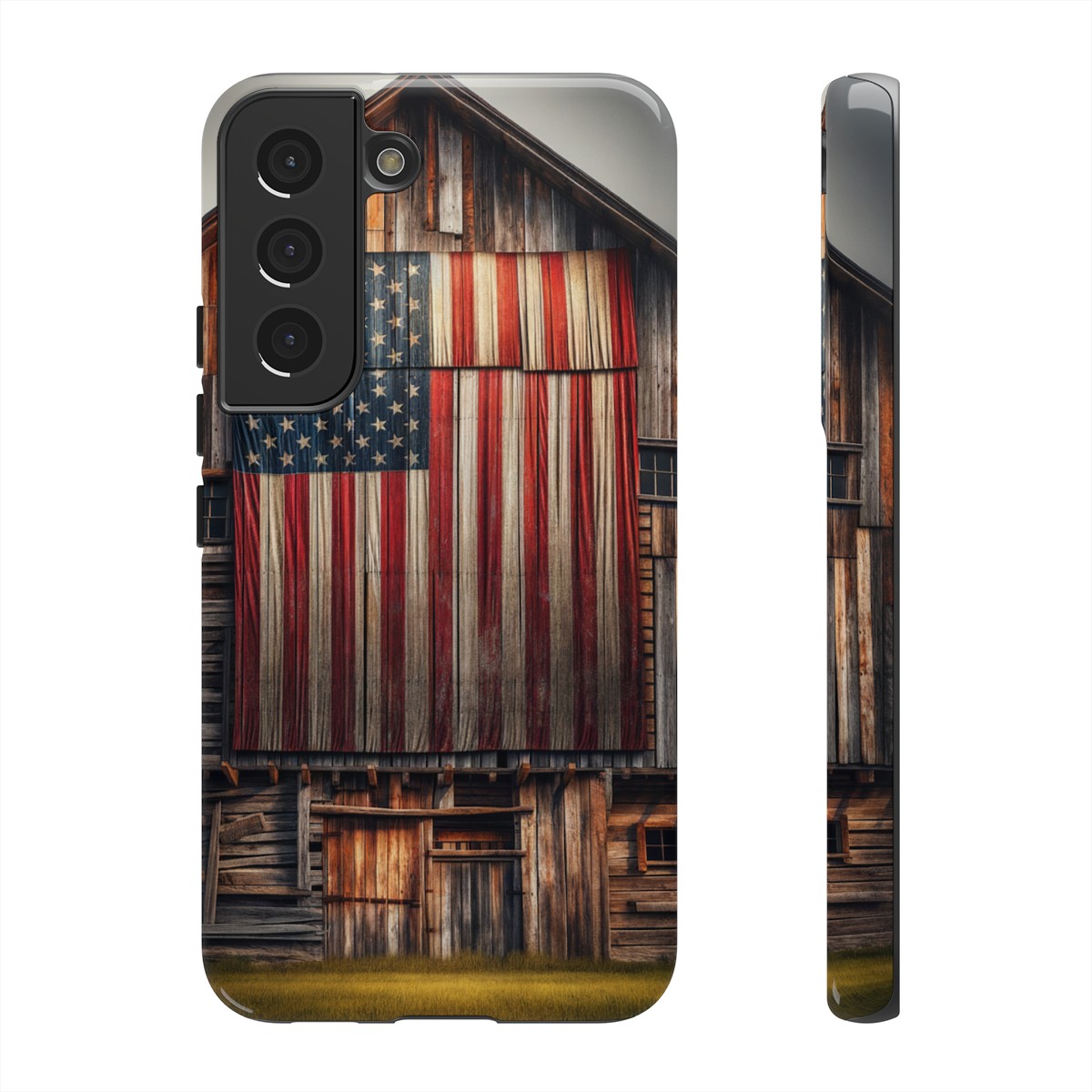 Vintage USA Flag on Weathered Barn Wood Phone Case- Phone Case - Image 86