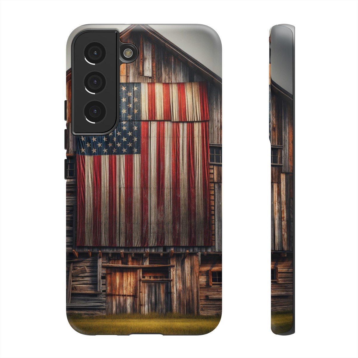 Vintage USA Flag on Weathered Barn Wood Phone Case- Phone Case - Image 88