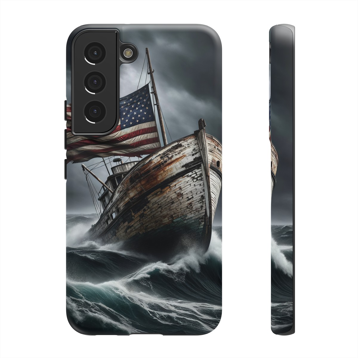 Vintage USA Flag on Rustic Boat Phone Case β Weathered Coastal Design- Phone Case - Image 88