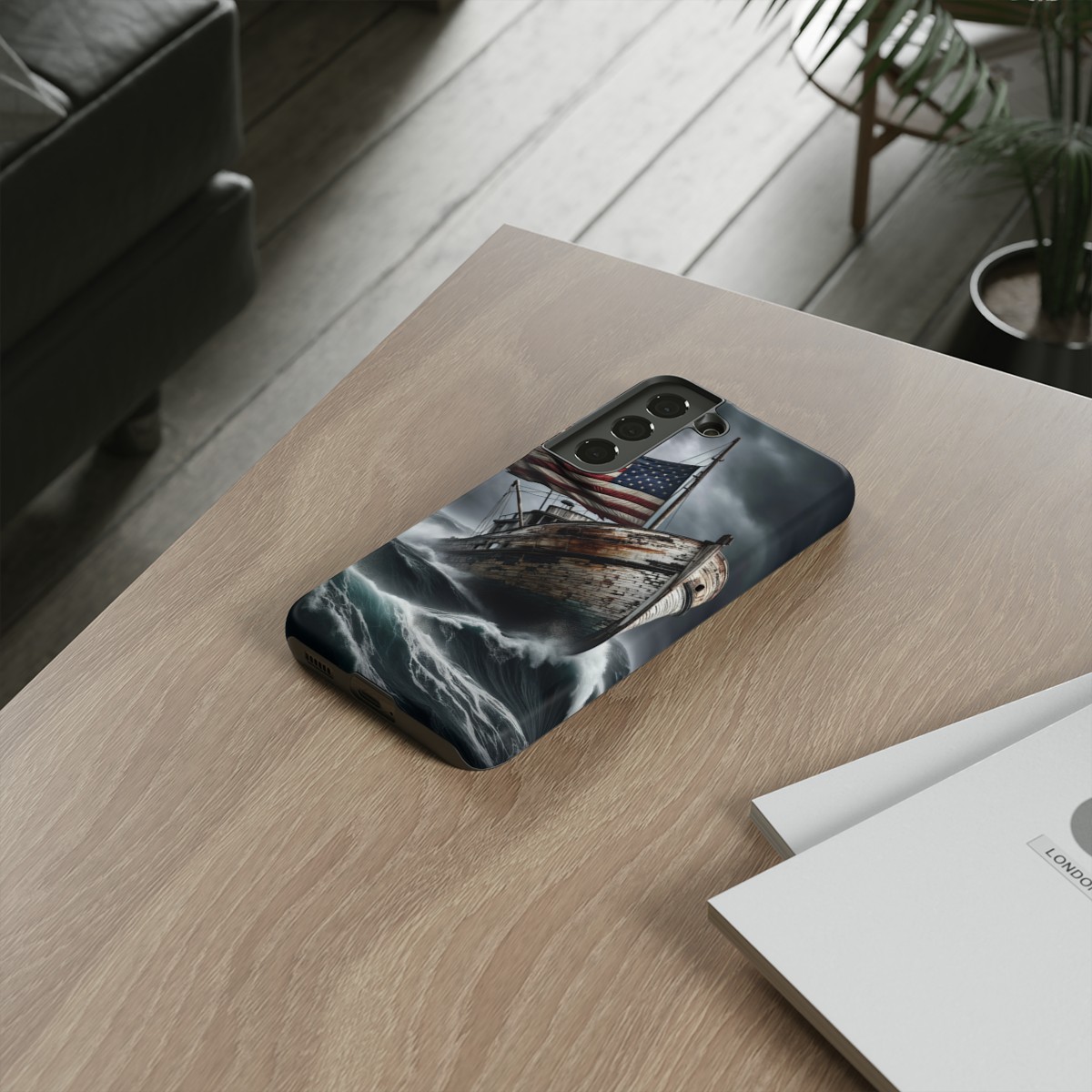 Vintage USA Flag on Rustic Boat Phone Case β Weathered Coastal Design- Phone Case - Image 89