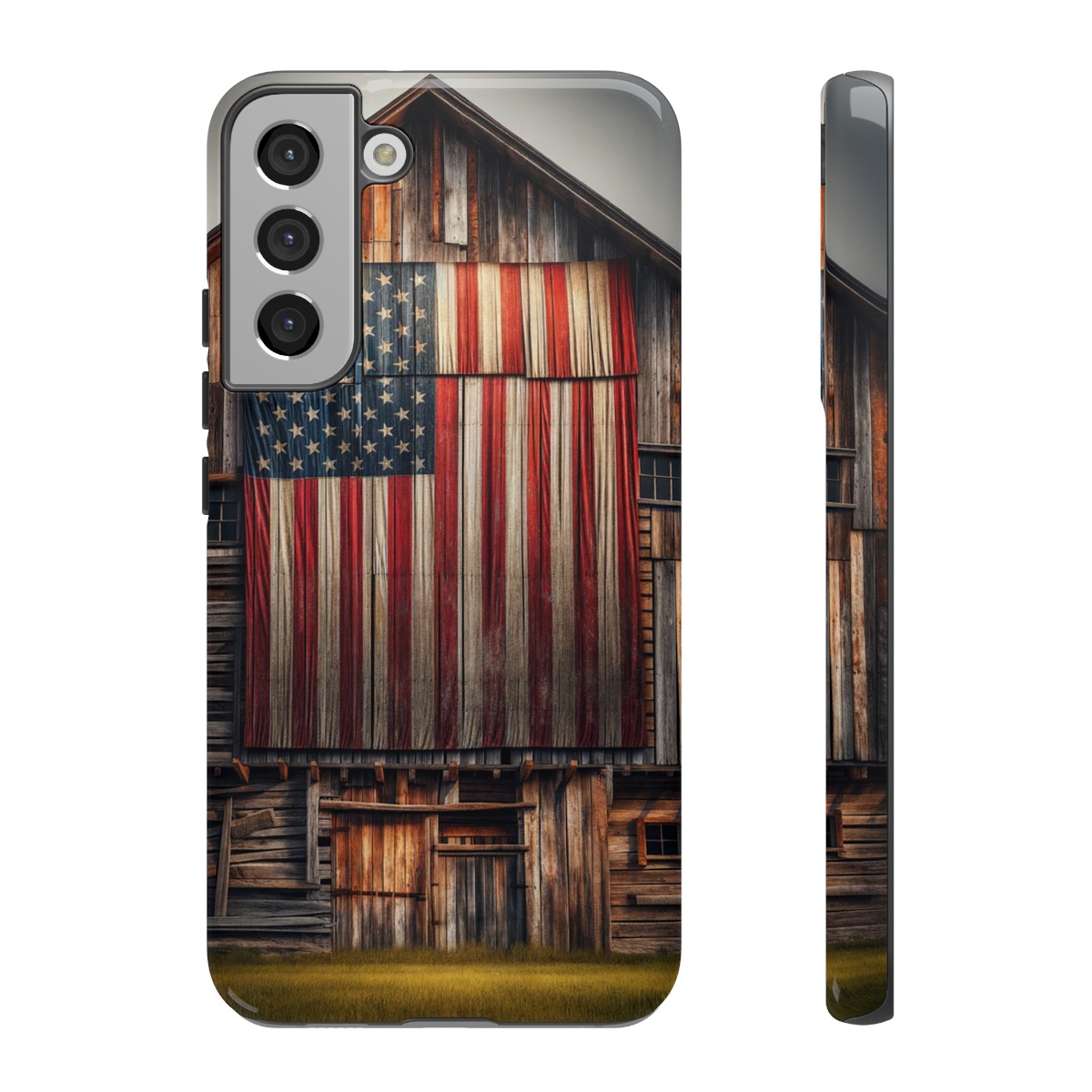 Vintage USA Flag on Weathered Barn Wood Phone Case- Phone Case - Image 90