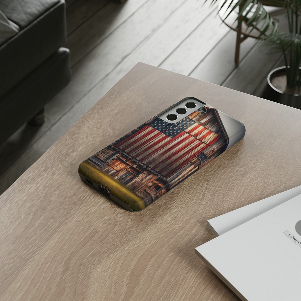 Vintage USA Flag on Weathered Barn Wood Phone Case- Phone Case - Image 93