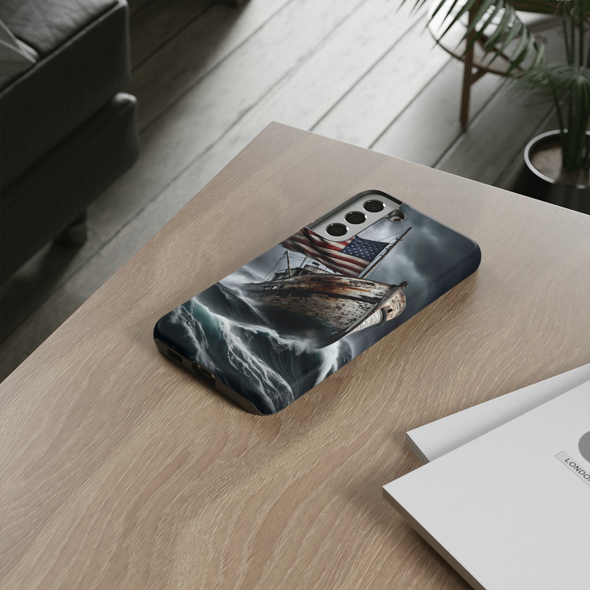 Vintage USA Flag on Rustic Boat Phone Case β Weathered Coastal Design- Phone Case - Image 93