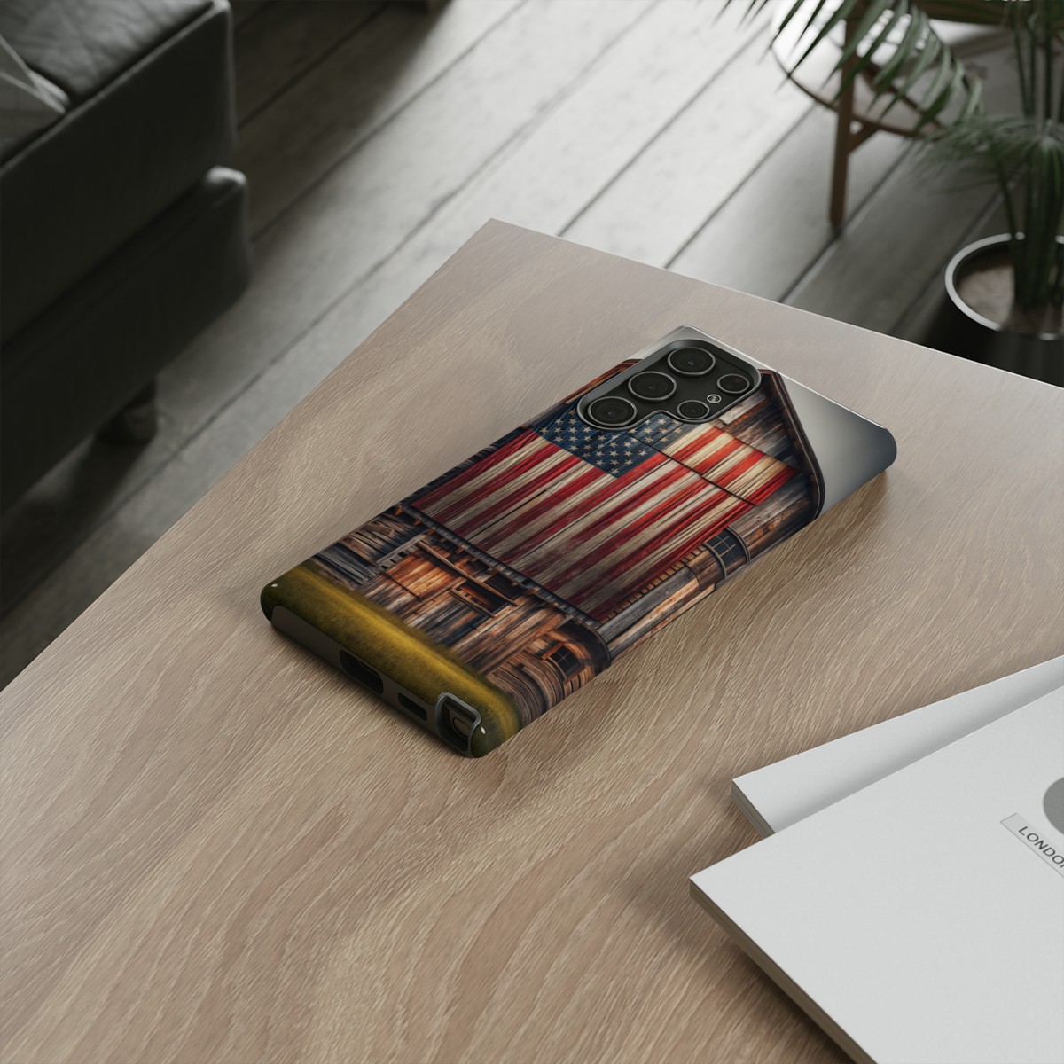 Vintage USA Flag on Weathered Barn Wood Phone Case- Phone Case - Image 95