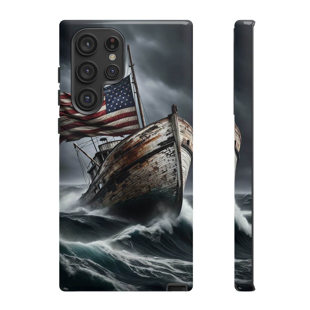 Vintage USA Flag on Rustic Boat Phone Case β Weathered Coastal Design- Phone Case - Image 94