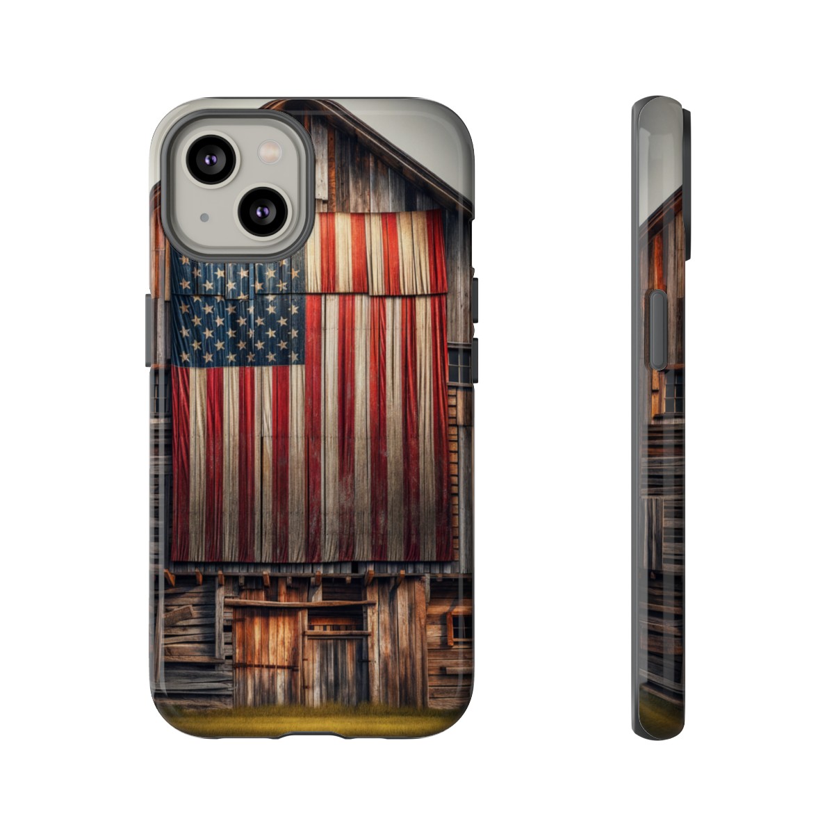 Vintage USA Flag on Weathered Barn Wood Phone Case- Phone Case - Image 98
