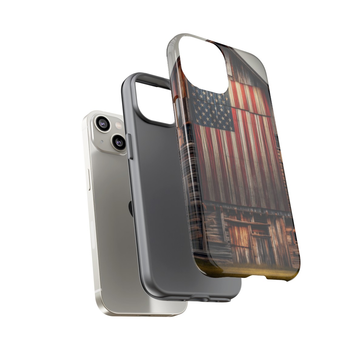 Vintage USA Flag on Weathered Barn Wood Phone Case- Phone Case - Image 100