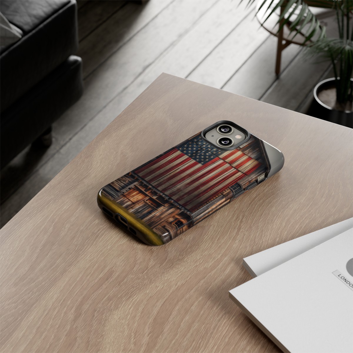 Vintage USA Flag on Weathered Barn Wood Phone Case- Phone Case - Image 101