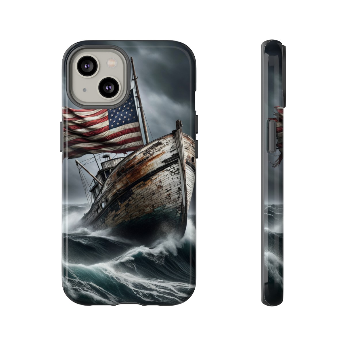Vintage USA Flag on Rustic Boat Phone Case β Weathered Coastal Design- Phone Case - Image 98