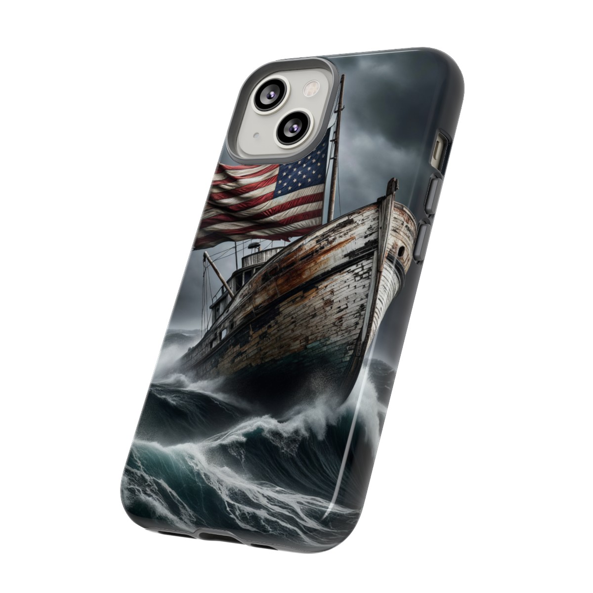 Vintage USA Flag on Rustic Boat Phone Case β Weathered Coastal Design- Phone Case - Image 99