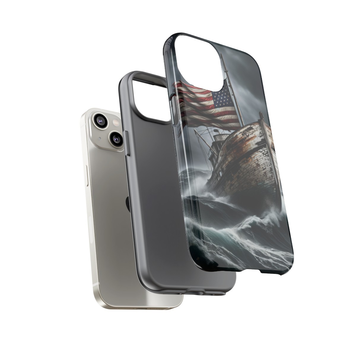 Vintage USA Flag on Rustic Boat Phone Case β Weathered Coastal Design- Phone Case - Image 100