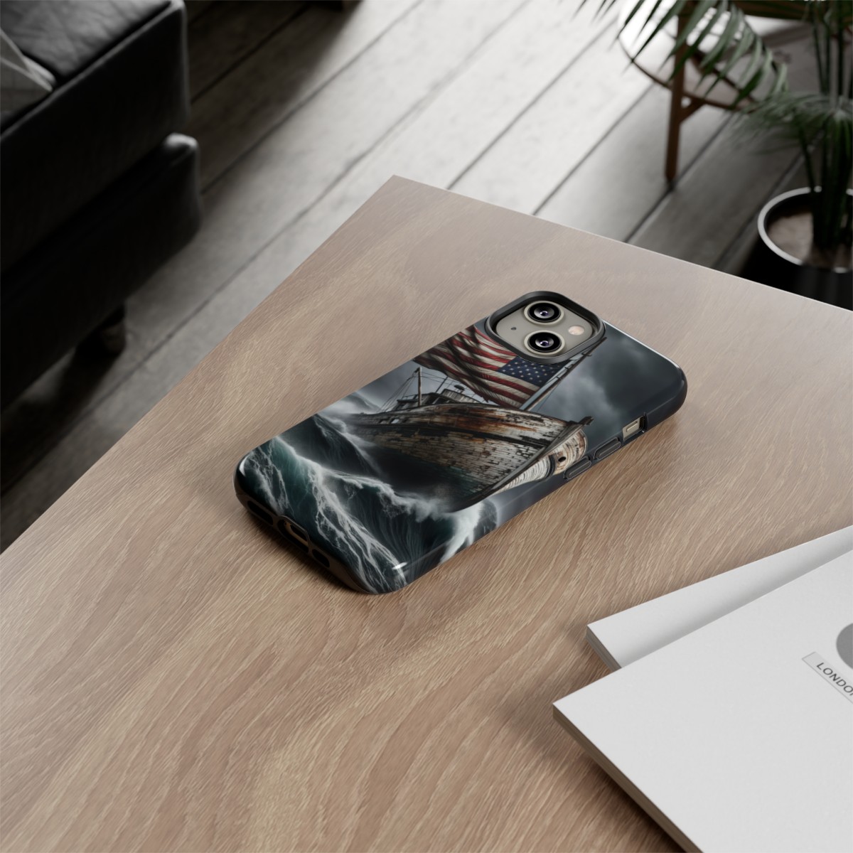 Vintage USA Flag on Rustic Boat Phone Case β Weathered Coastal Design- Phone Case - Image 101