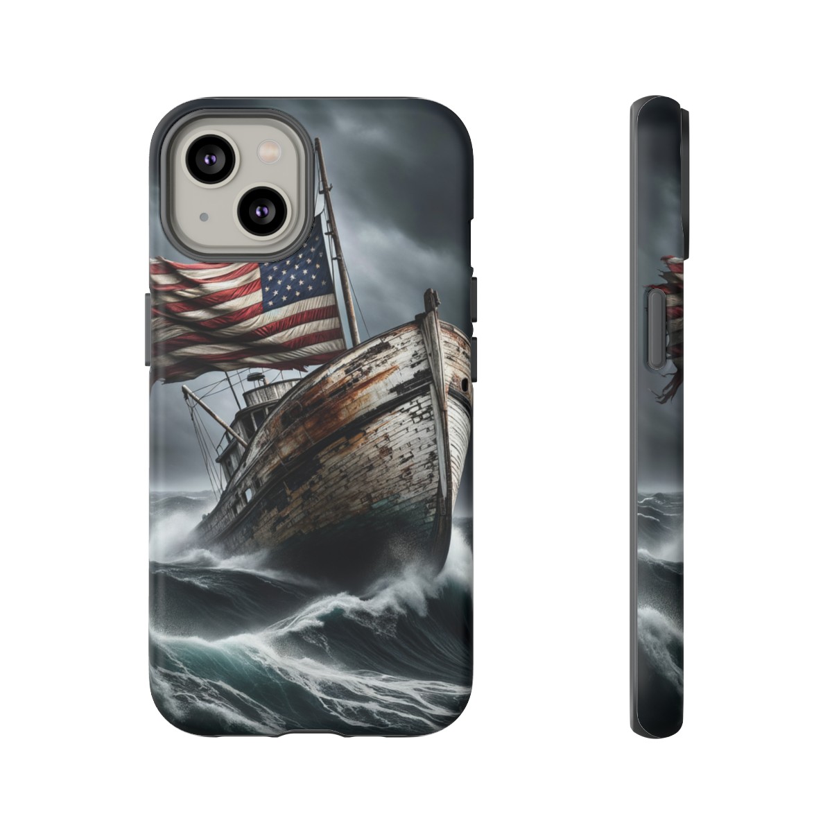 Vintage USA Flag on Rustic Boat Phone Case β Weathered Coastal Design- Phone Case - Image 102