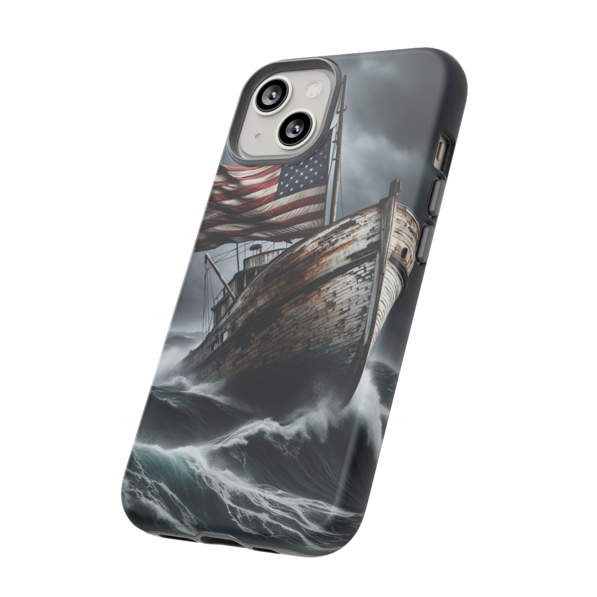 Vintage USA Flag on Rustic Boat Phone Case β Weathered Coastal Design- Phone Case - Image 103