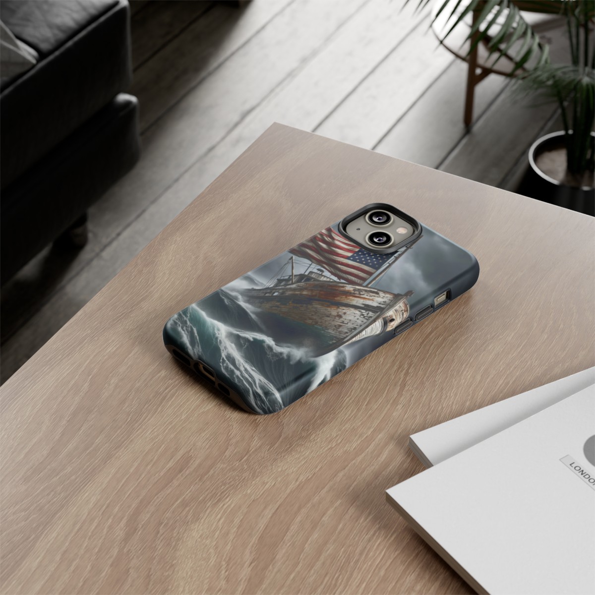 Vintage USA Flag on Rustic Boat Phone Case β Weathered Coastal Design- Phone Case - Image 105