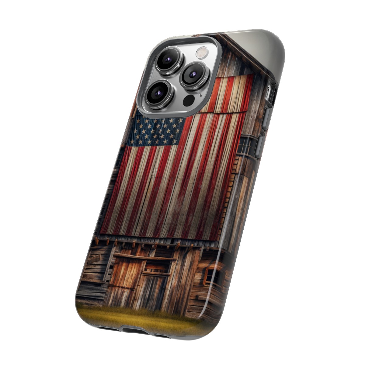 Vintage USA Flag on Weathered Barn Wood Phone Case- Phone Case - Image 107