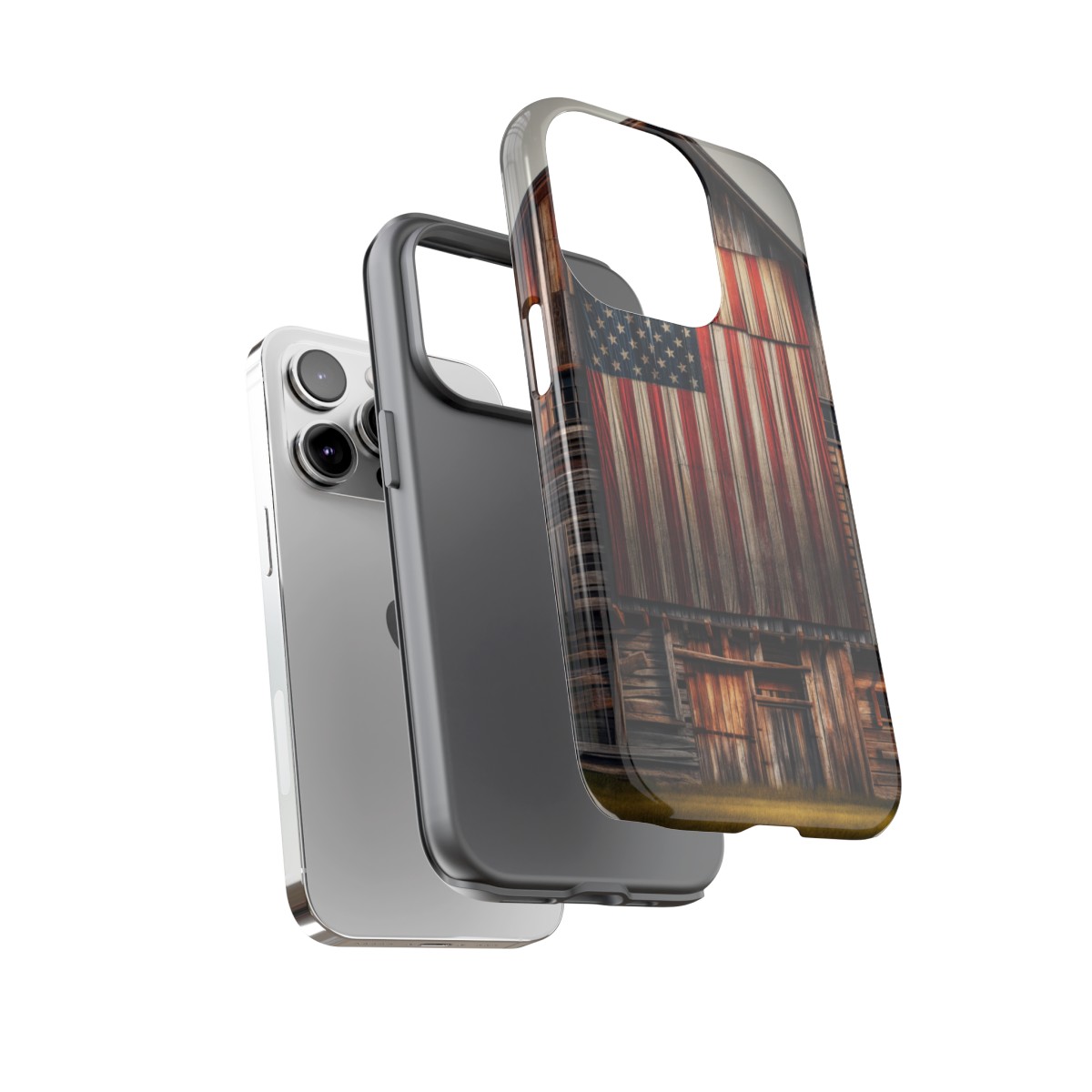 Vintage USA Flag on Weathered Barn Wood Phone Case- Phone Case - Image 108
