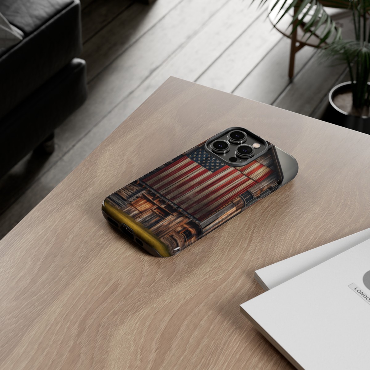 Vintage USA Flag on Weathered Barn Wood Phone Case- Phone Case - Image 109