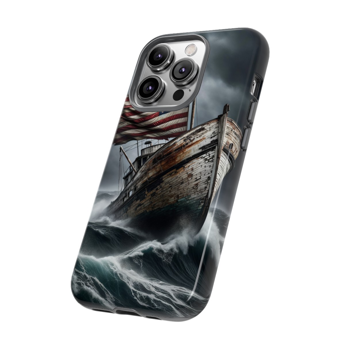 Vintage USA Flag on Rustic Boat Phone Case β Weathered Coastal Design- Phone Case - Image 107