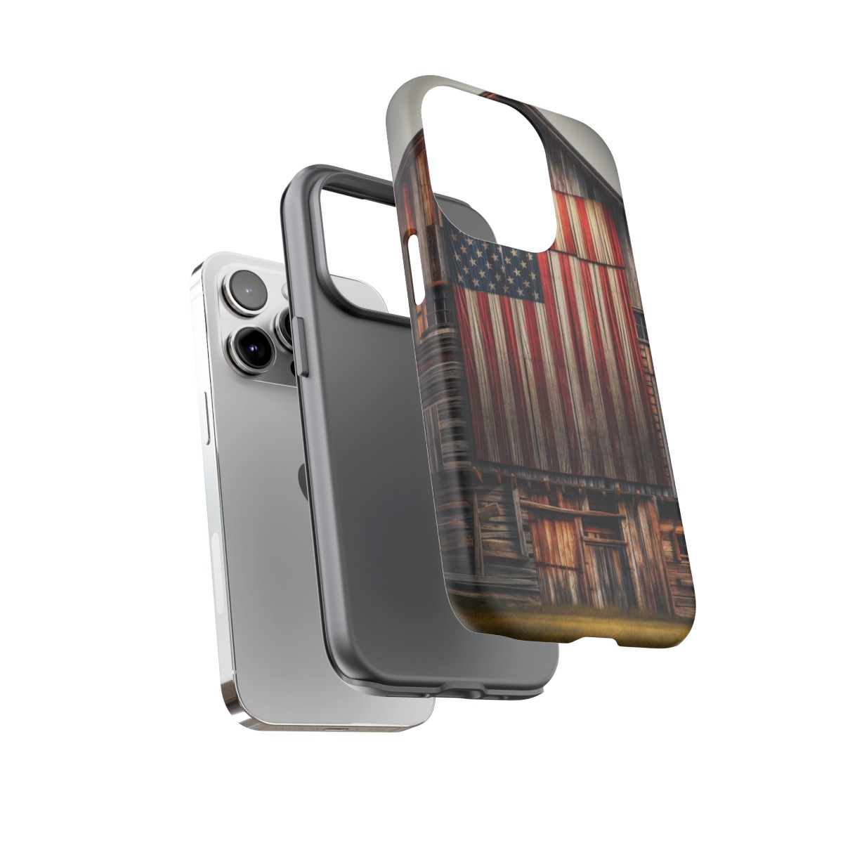 Vintage USA Flag on Weathered Barn Wood Phone Case- Phone Case - Image 112