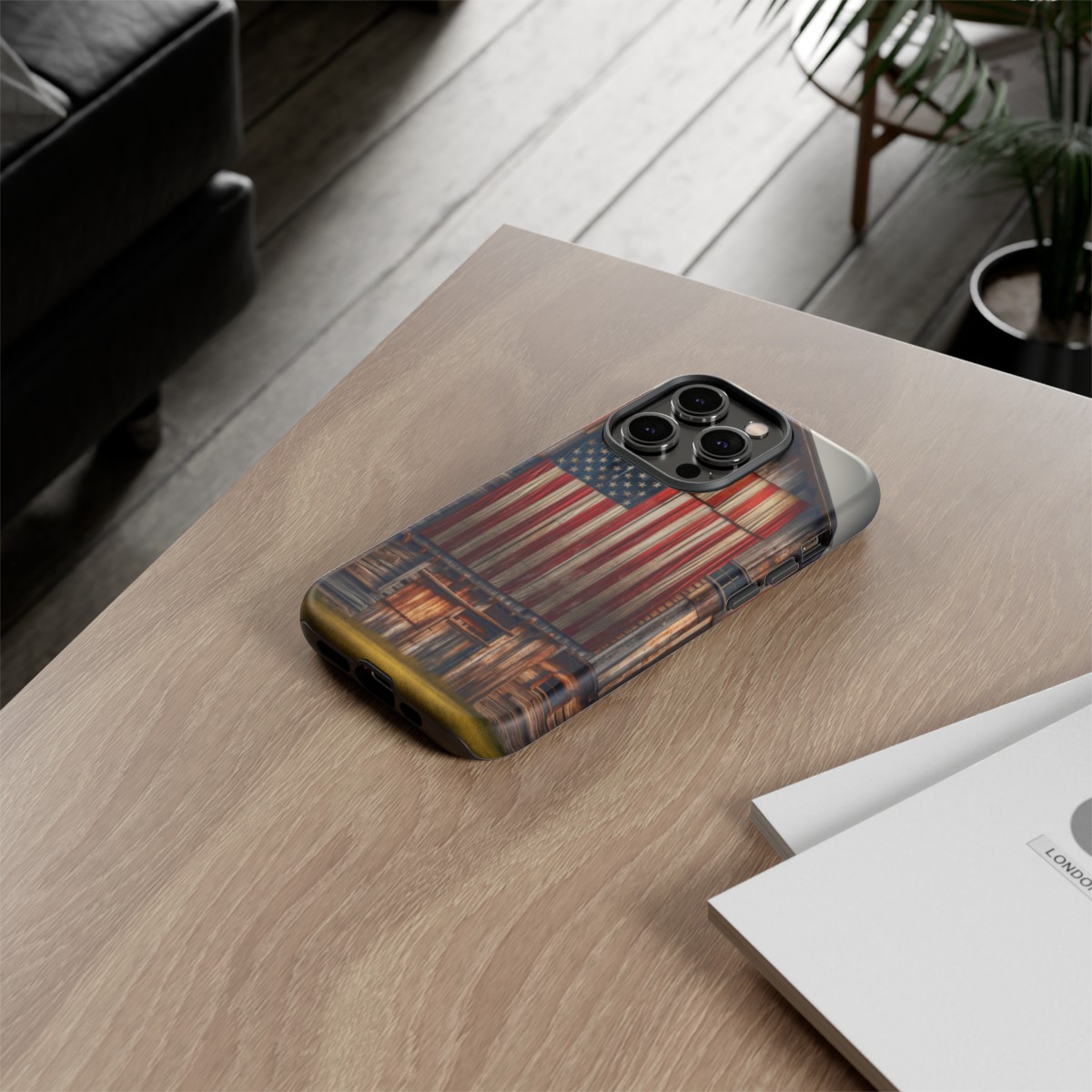 Vintage USA Flag on Weathered Barn Wood Phone Case- Phone Case - Image 113