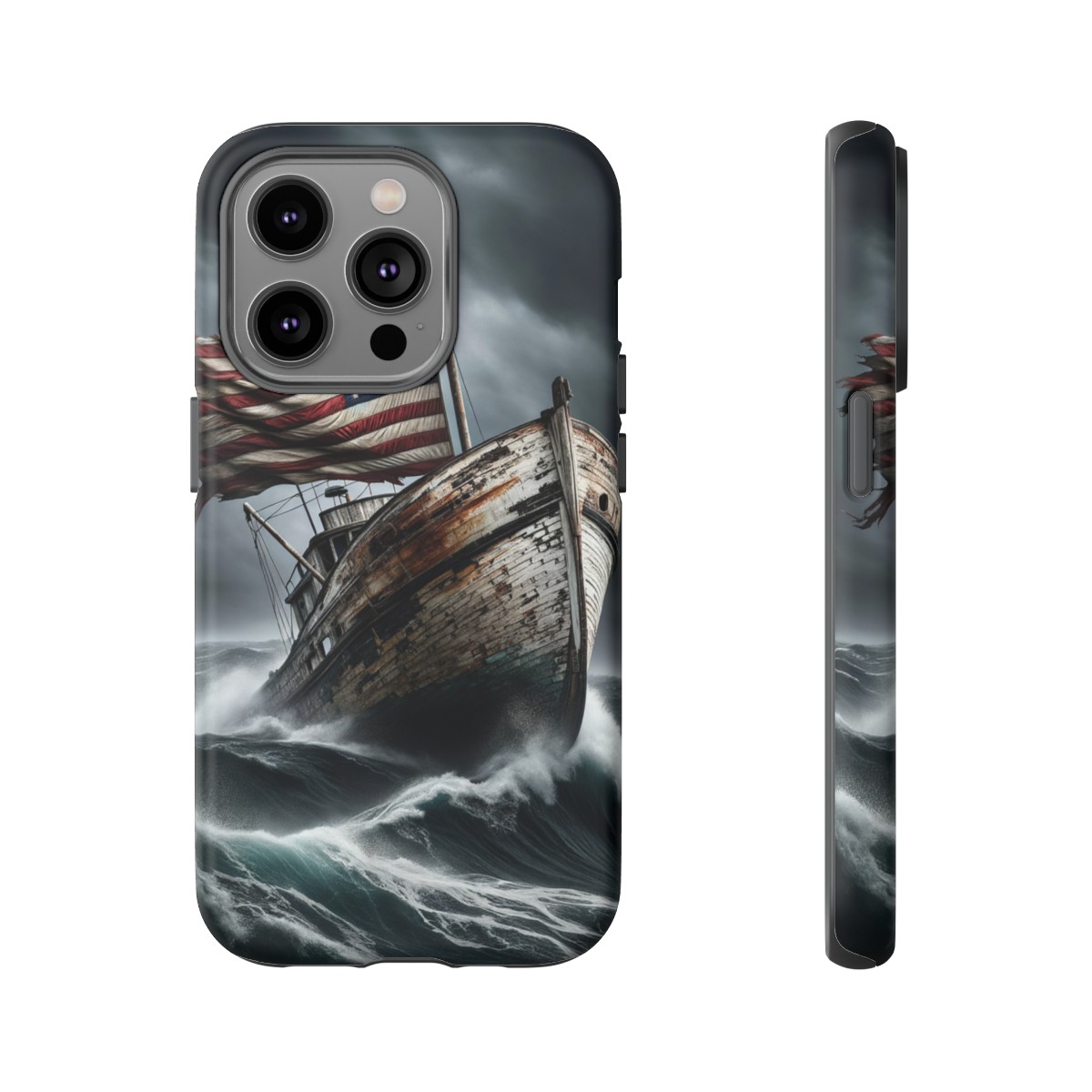 Vintage USA Flag on Rustic Boat Phone Case β Weathered Coastal Design- Phone Case - Image 110