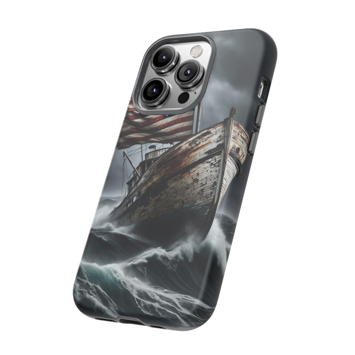 Vintage USA Flag on Rustic Boat Phone Case β Weathered Coastal Design- Phone Case - Image 111