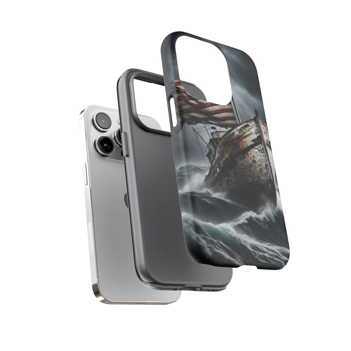 Vintage USA Flag on Rustic Boat Phone Case β Weathered Coastal Design- Phone Case - Image 112