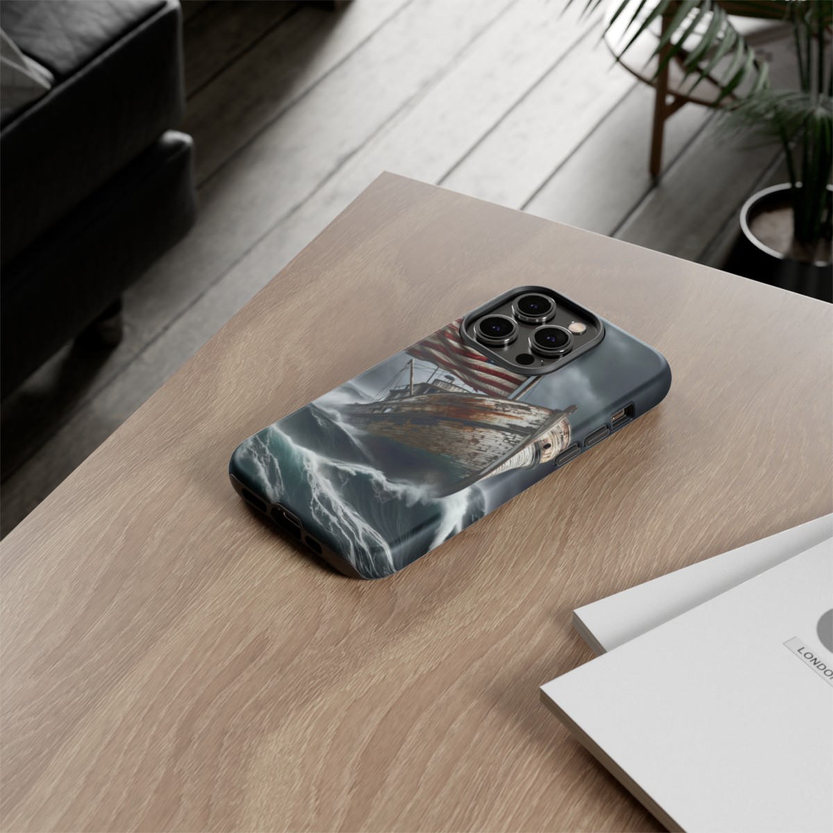 Vintage USA Flag on Rustic Boat Phone Case β Weathered Coastal Design- Phone Case - Image 113