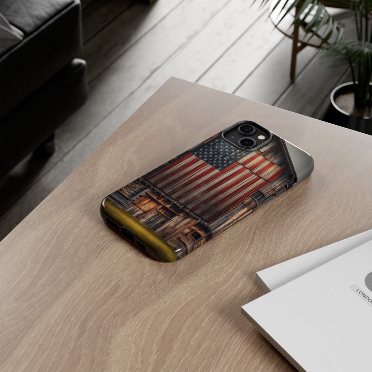 Vintage USA Flag on Weathered Barn Wood Phone Case- Phone Case - Image 117