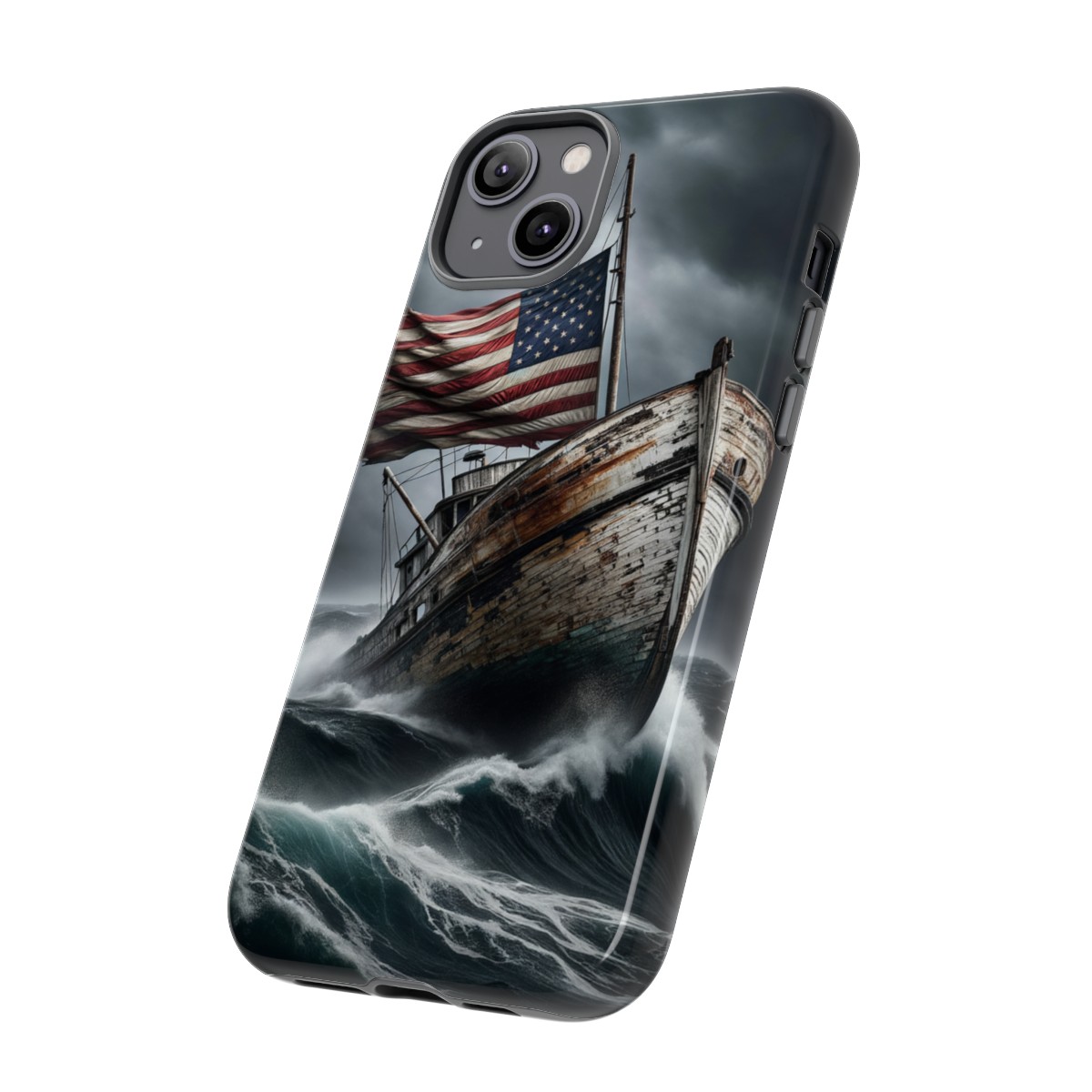 Vintage USA Flag on Rustic Boat Phone Case β Weathered Coastal Design- Phone Case - Image 115