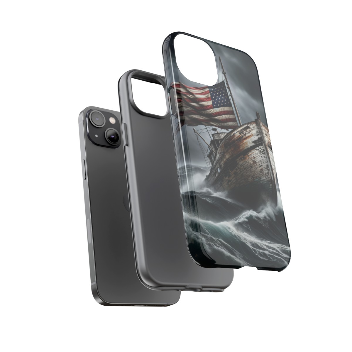 Vintage USA Flag on Rustic Boat Phone Case β Weathered Coastal Design- Phone Case - Image 116