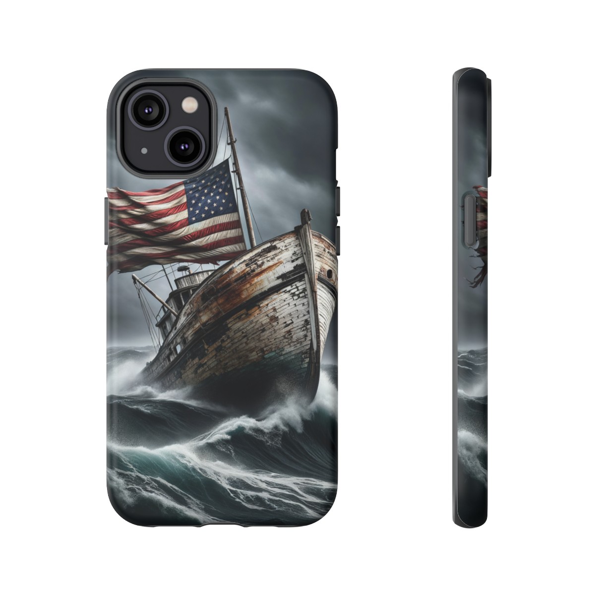 Vintage USA Flag on Rustic Boat Phone Case β Weathered Coastal Design- Phone Case - Image 118