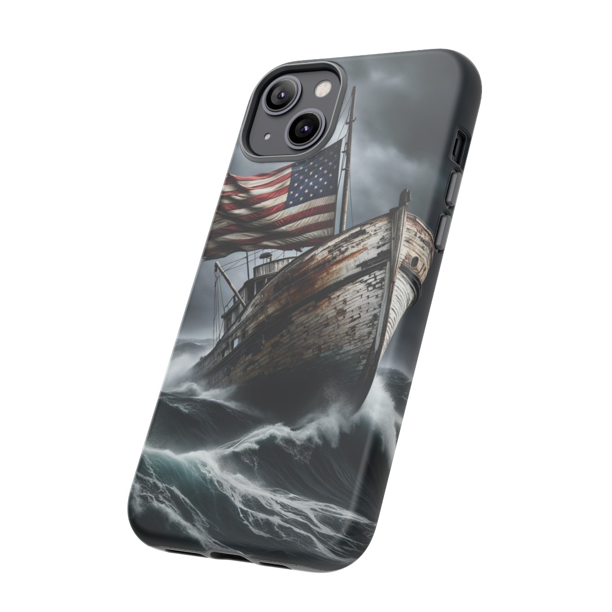 Vintage USA Flag on Rustic Boat Phone Case β Weathered Coastal Design- Phone Case - Image 119