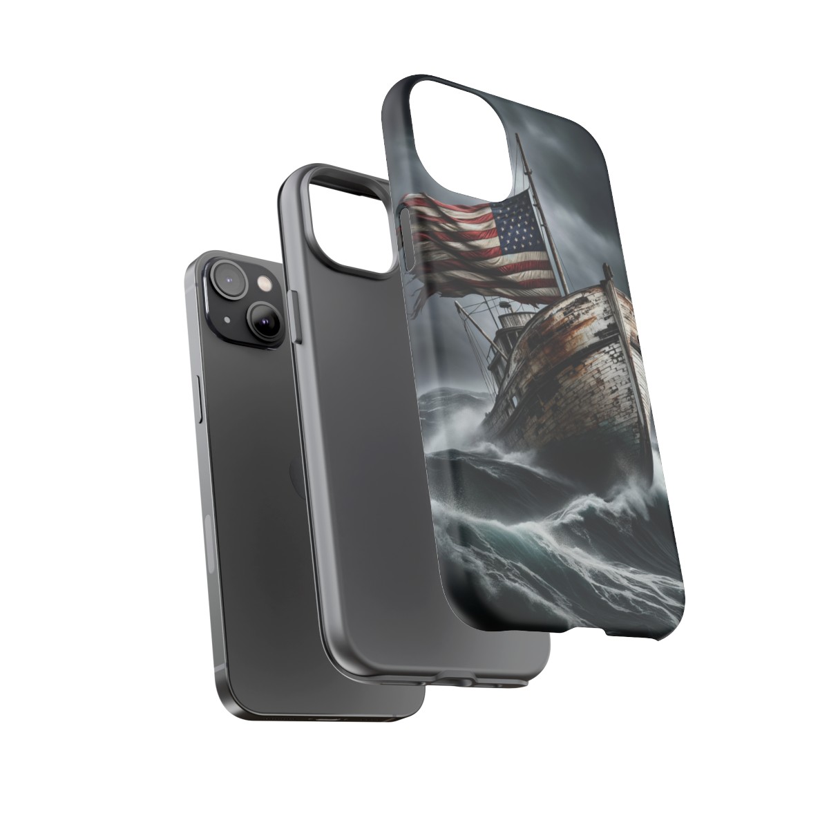 Vintage USA Flag on Rustic Boat Phone Case β Weathered Coastal Design- Phone Case - Image 120
