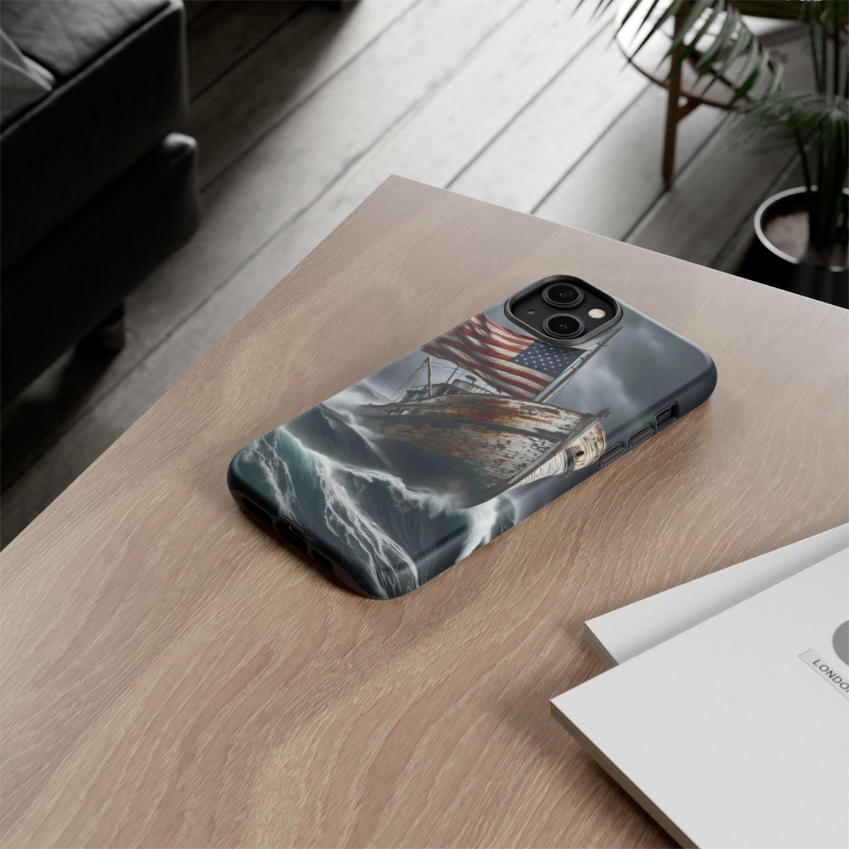 Vintage USA Flag on Rustic Boat Phone Case β Weathered Coastal Design- Phone Case - Image 121