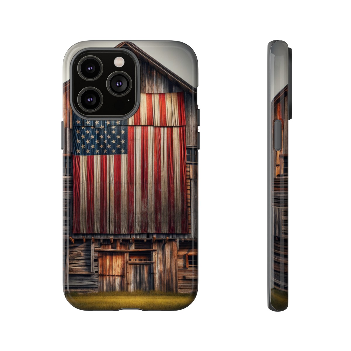 Vintage USA Flag on Weathered Barn Wood Phone Case- Phone Case - Image 122