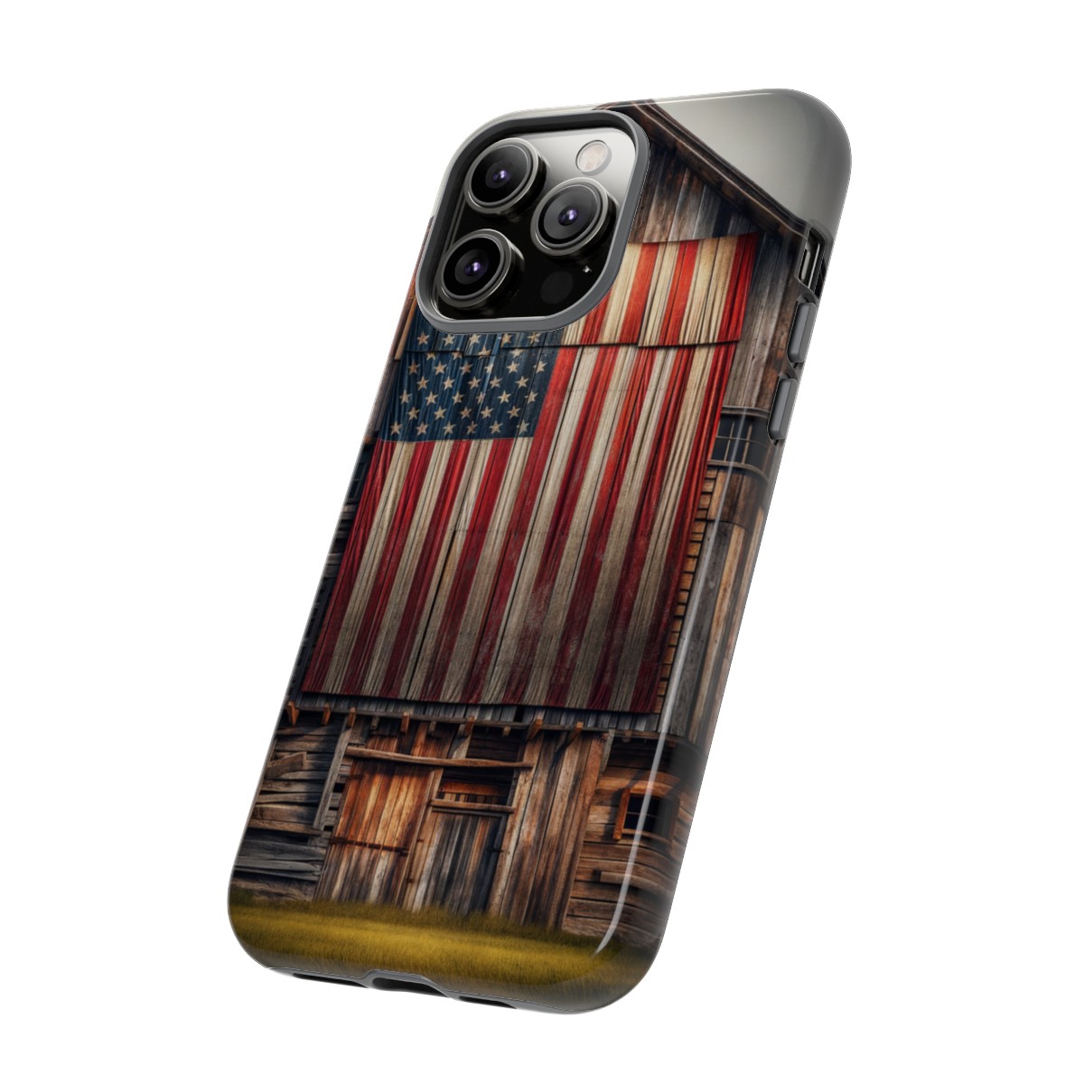 Vintage USA Flag on Weathered Barn Wood Phone Case- Phone Case - Image 123